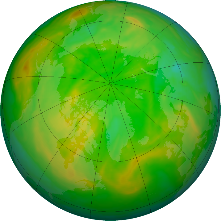 Arctic ozone map for 24 June 2015